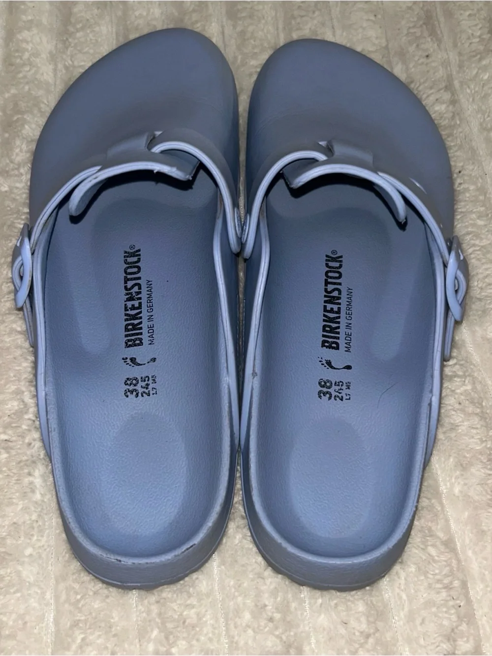 Birkenstock Light Blue Slip-On Clog with Adjustable Buckle - Men